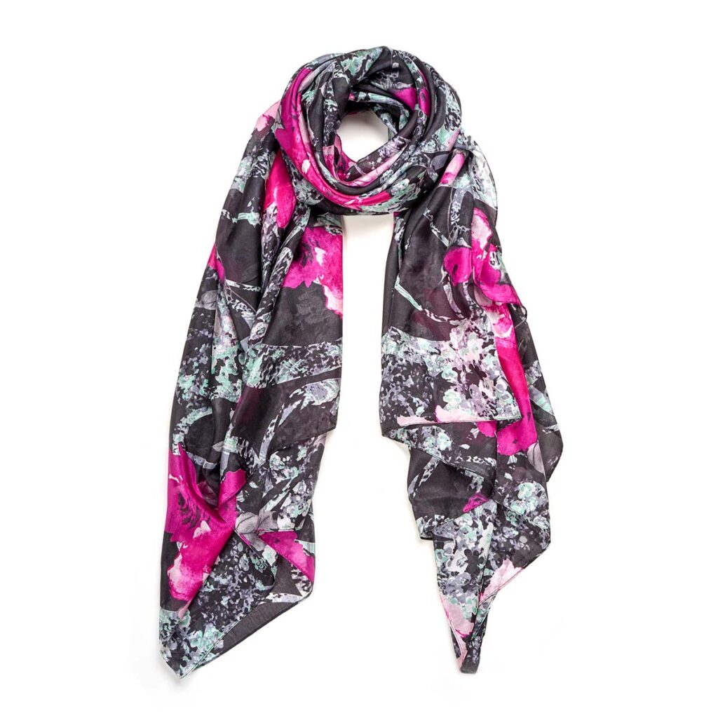 Habutai Silk Scarf Black 510614131001202 1