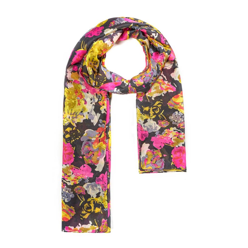 Habutai Silk Scarf Black 510614131002202 1