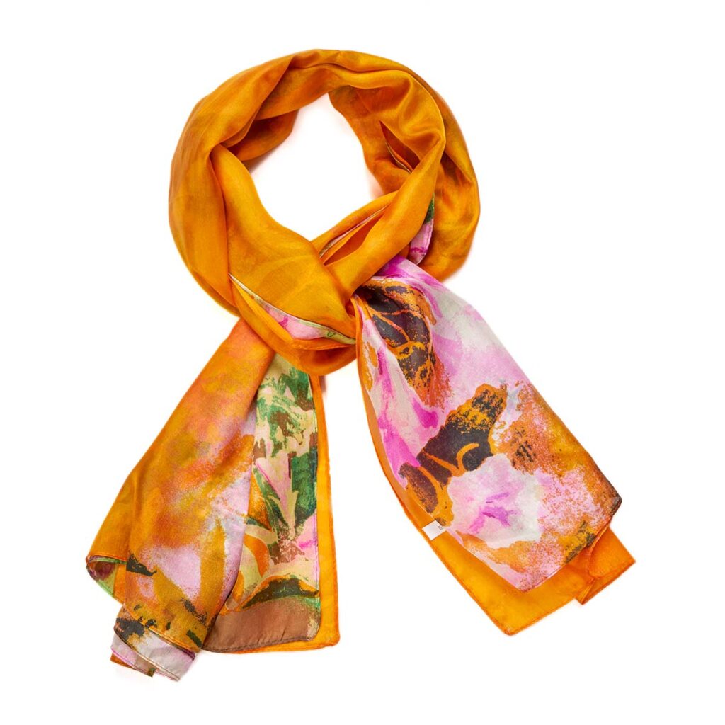 Habutai Silk Scarf Orange 510614131300202 1