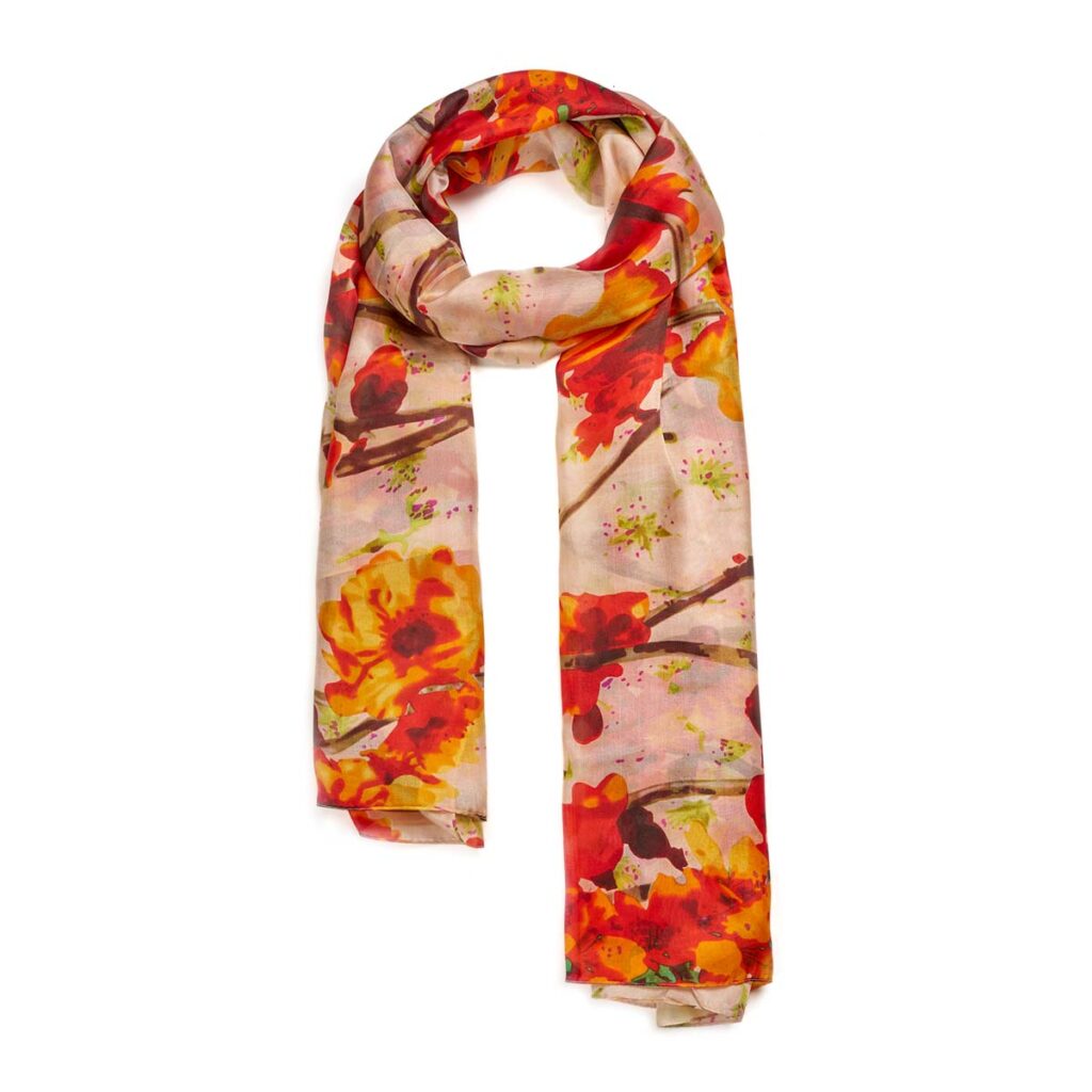 Habutai Silk Scarf Orange 510614131301202 1