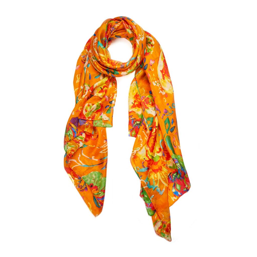 Habutai Silk Scarf Orange 510614131303202 1