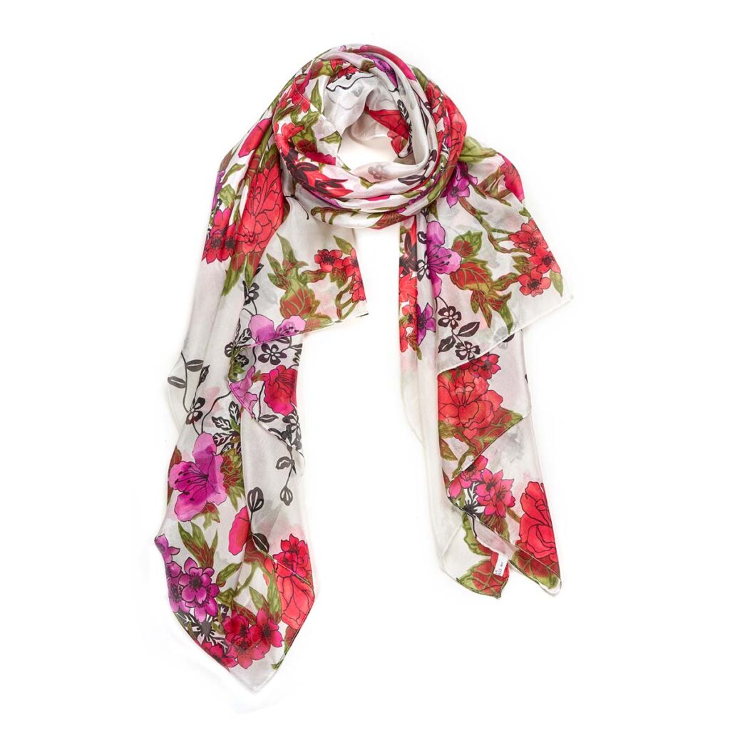 Habutai Silk Scarf Red 510614131200202 1