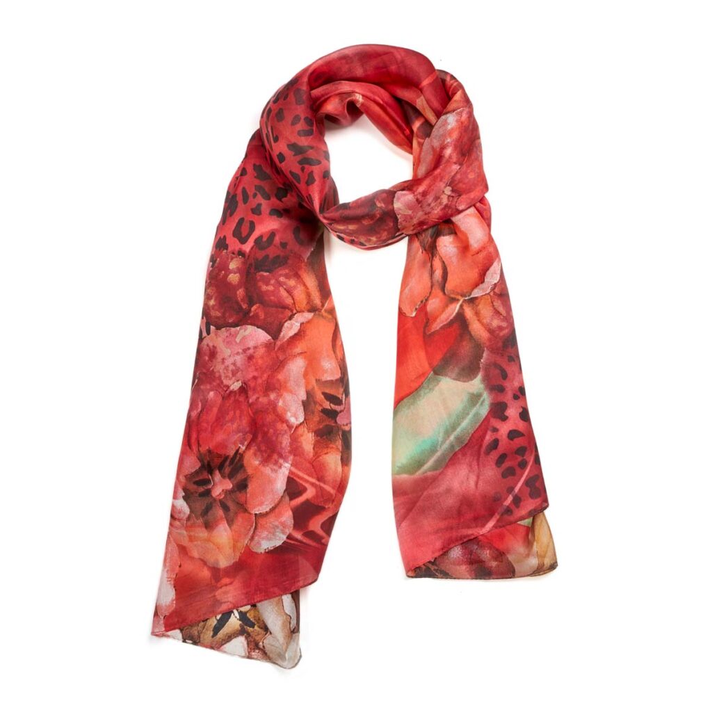 Habutai Silk Scarf Red 510614131201202 1